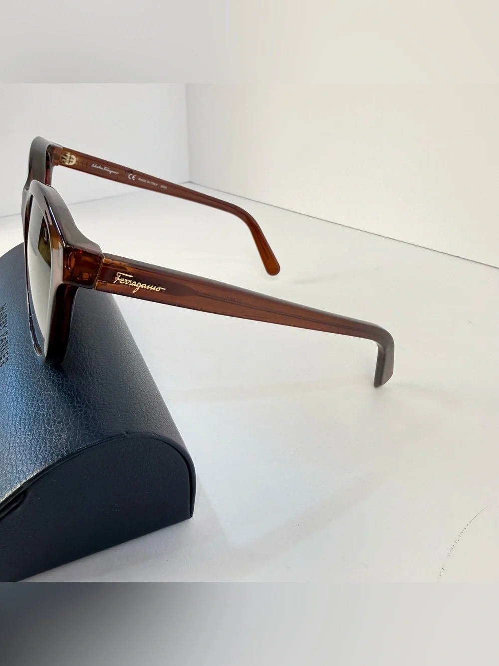 Salvatore Ferragamo SF834S Crystal Brown Cateye Sunglasses